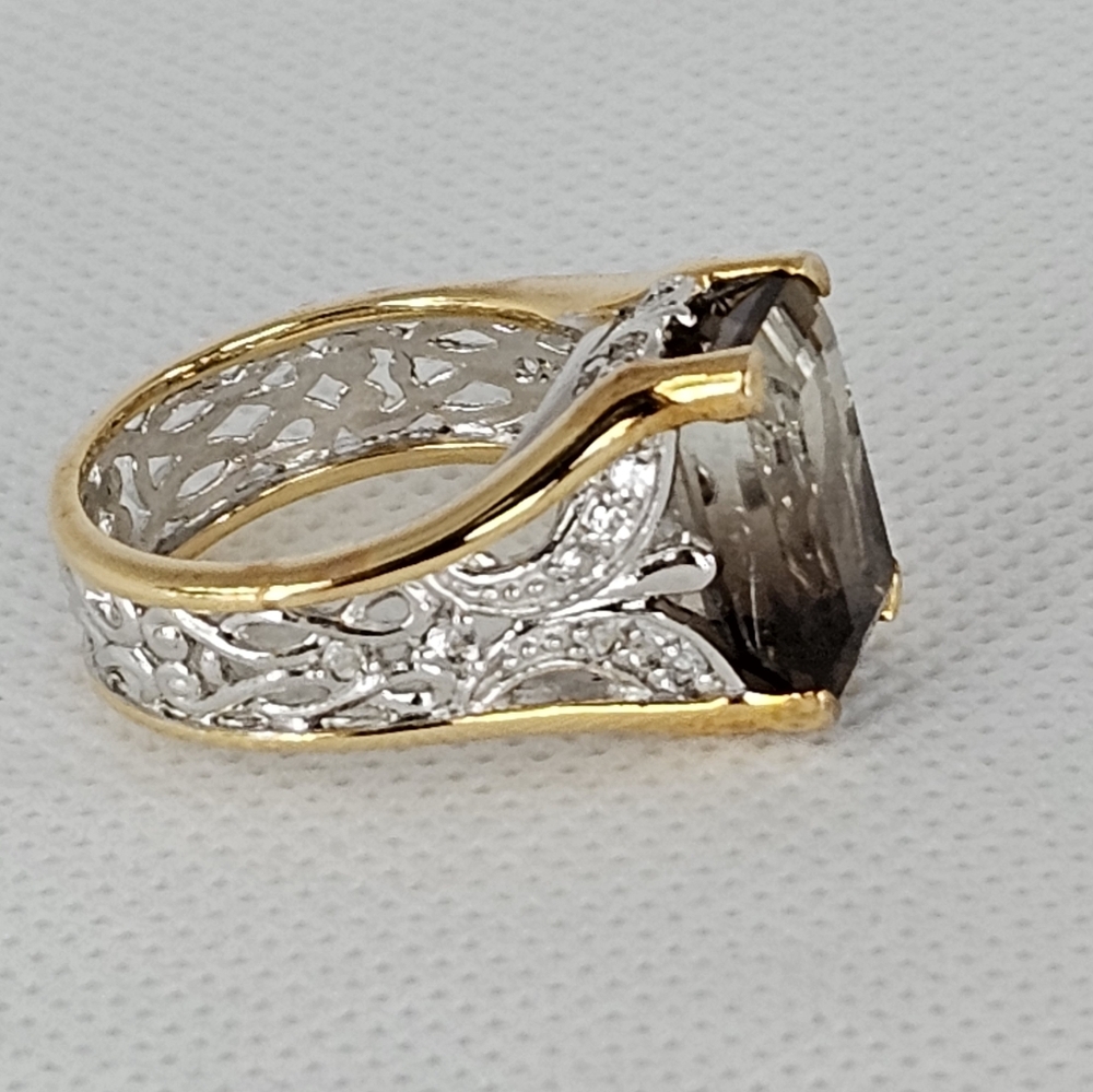 Gorgeous Victoria Weick Ombre Quartz Ring 18k over Sterling Silver Size 8! - Picture 2 of 11